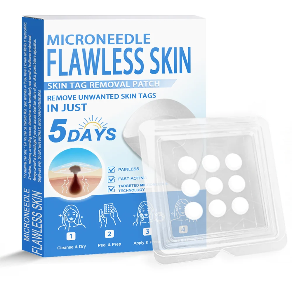 🎁 2-in-1 Microneedle & Hydrocolloid Patch | Raised Moles,Acne,  Flat Warts & Skin Tags Remover | Improves Wrinkles, Scars & Blemishes | Invisible Pimple Patches for Face & Body