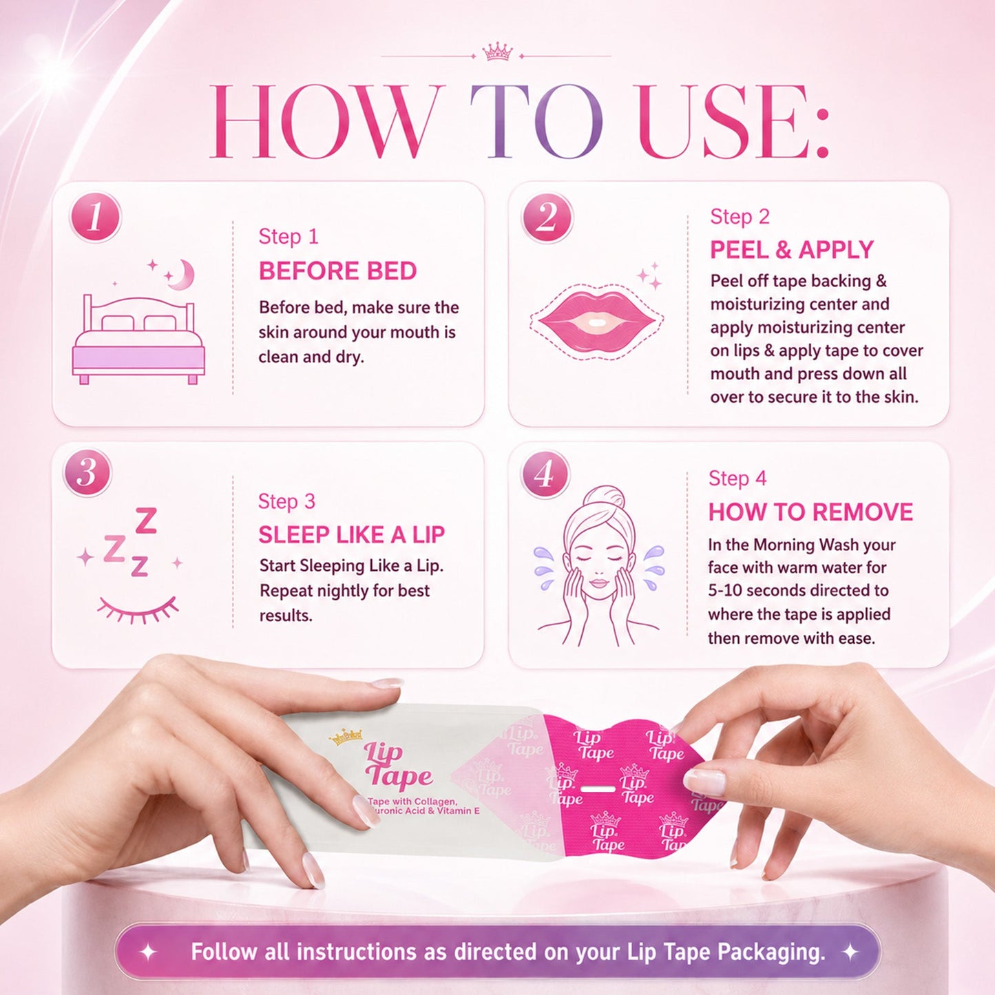 tryskintle lip tape  Hydrating Collagen Mouth Tape