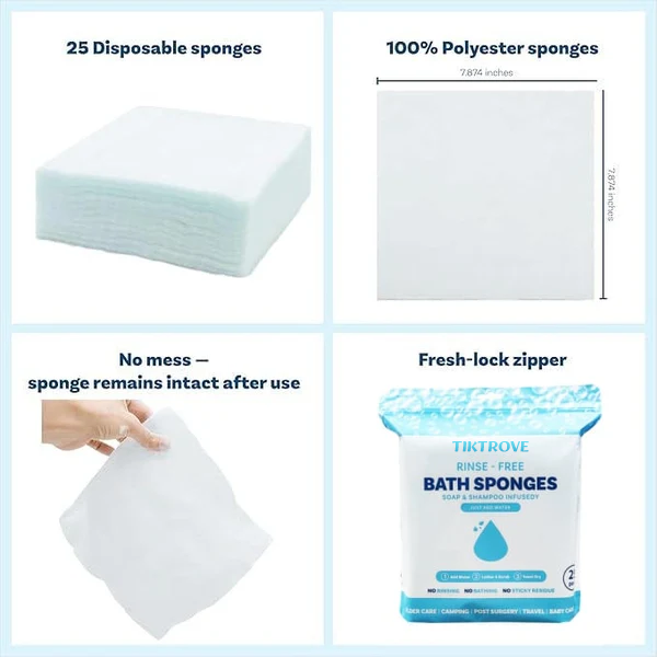 🏆Flash Sale⚡ 50K+  🌈Disposable Rinse-Free Bathing Wipes🧼