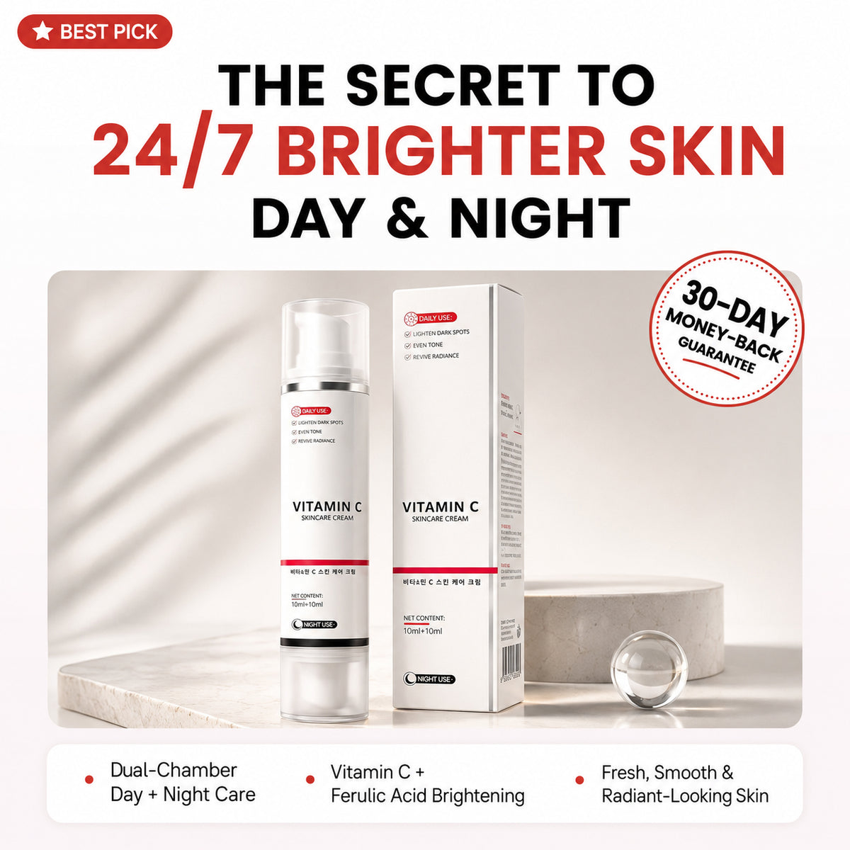 Dual Chamber Vitamin C Skincare Cream