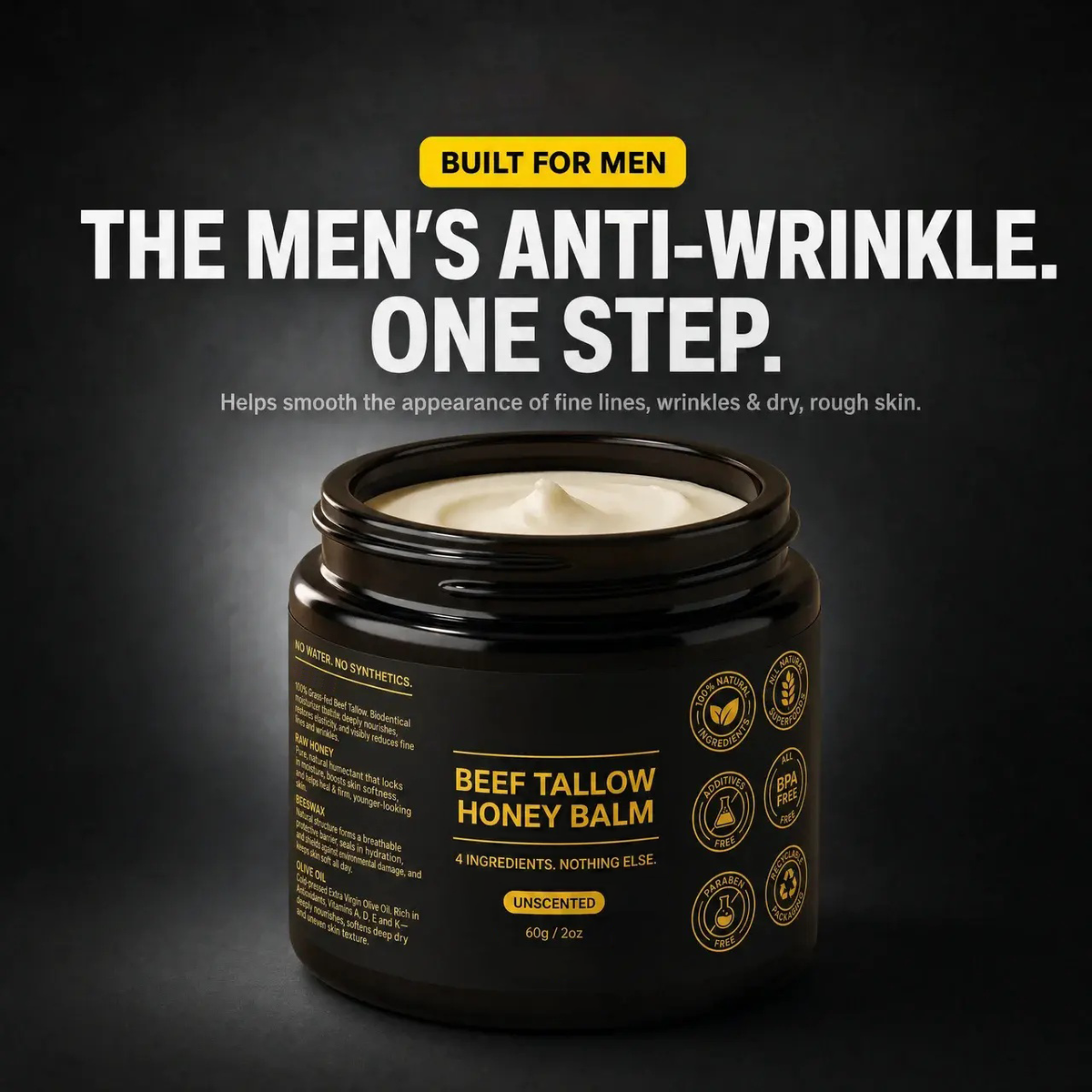 Beef Tallow Honey Balm for Men