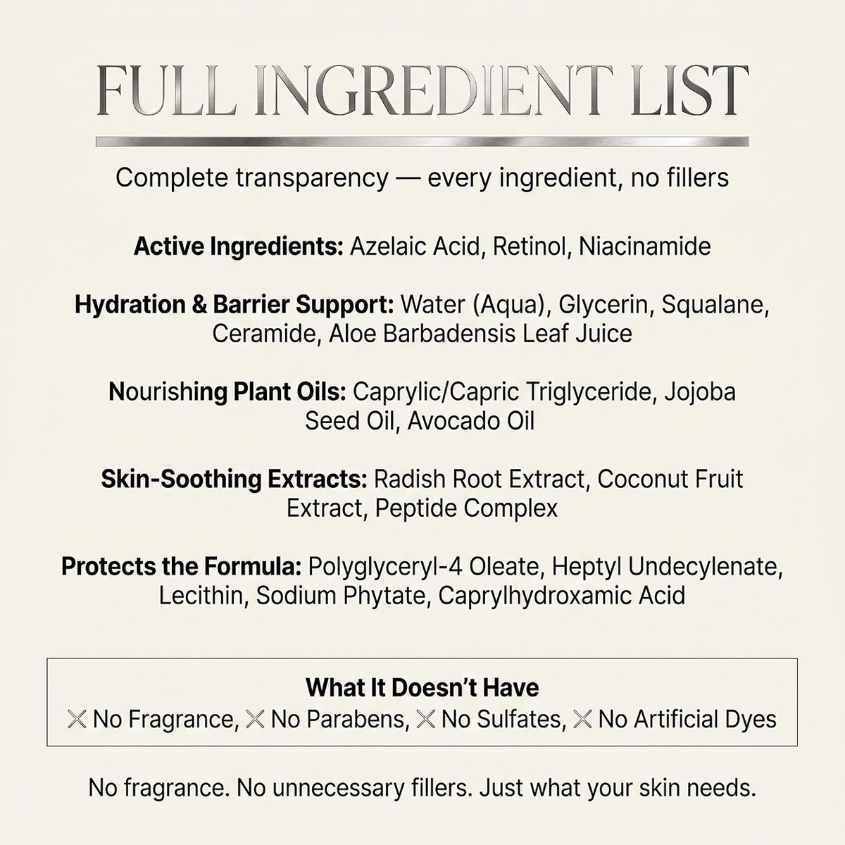 Azelaic Acid 14% + Retinol Smoothing Cream—Uneven Tone, Fine Lines & Rough Texture