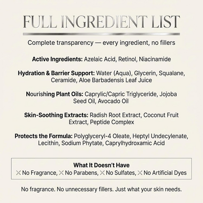 Azelaic Acid 14% + Retinol Smoothing Cream—Uneven Tone, Fine Lines & Rough Texture