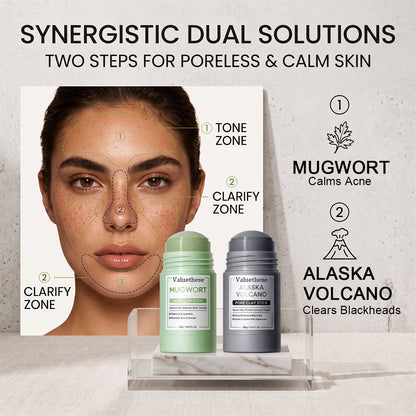 2pcs Blackhead Control & Acne Care Deep Cleansing Clay Stick Duo Set