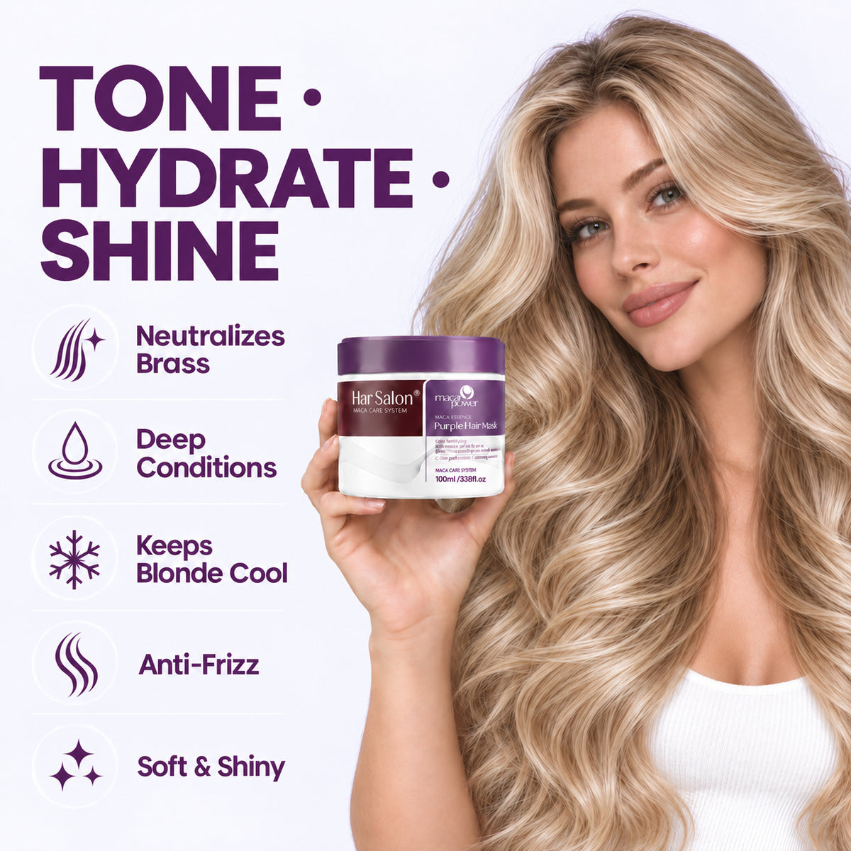 Purple Hair Mask — Neutralize Brass, Keep Your Blonde Cool