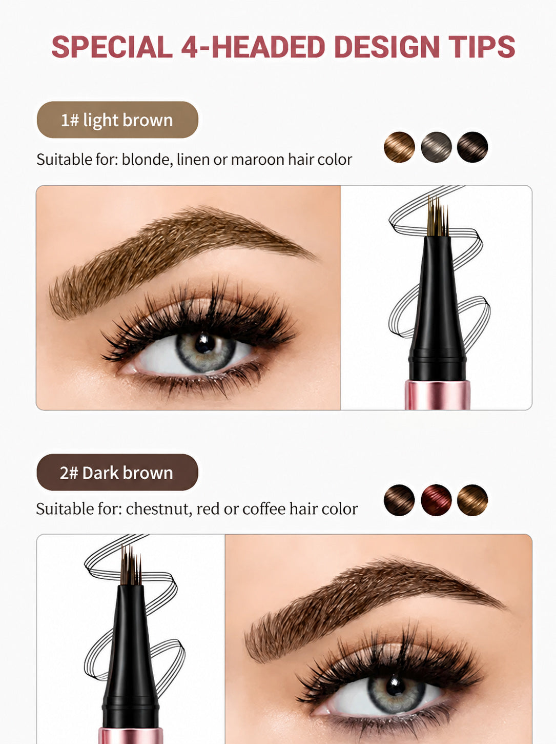 Long Lasting Waterproof Micro Fork Brow Pen