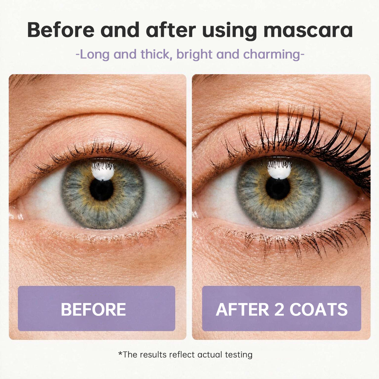 Before and after mascara