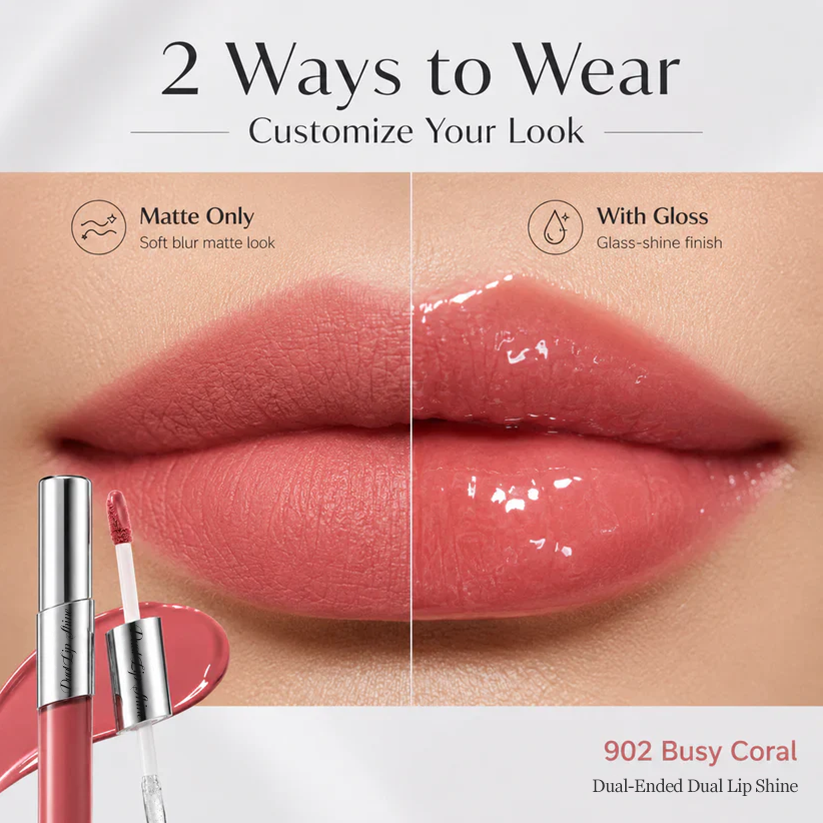 Perfect Twin Lip — Dual-Ended Liquid Lipstick with Velvet Matte Color and Glossy Shine