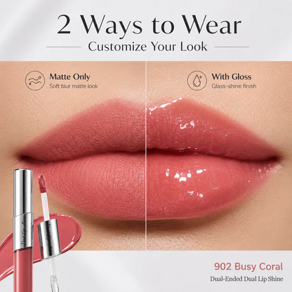 Perfect Twin Lip — Dual-Ended Liquid Lipstick with Velvet Matte Color and Glossy Shine