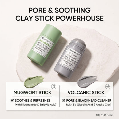 2pcs Blackhead Control & Acne Care Deep Cleansing Clay Stick Duo Set