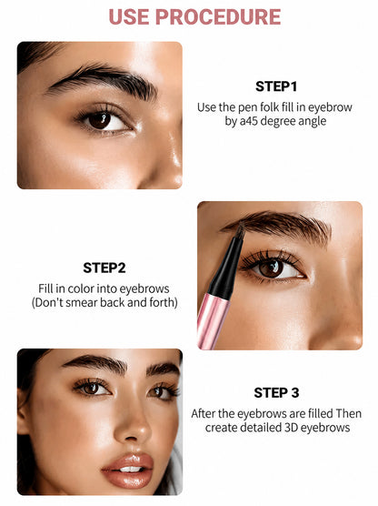 Long Lasting Waterproof Micro Fork Brow Pen