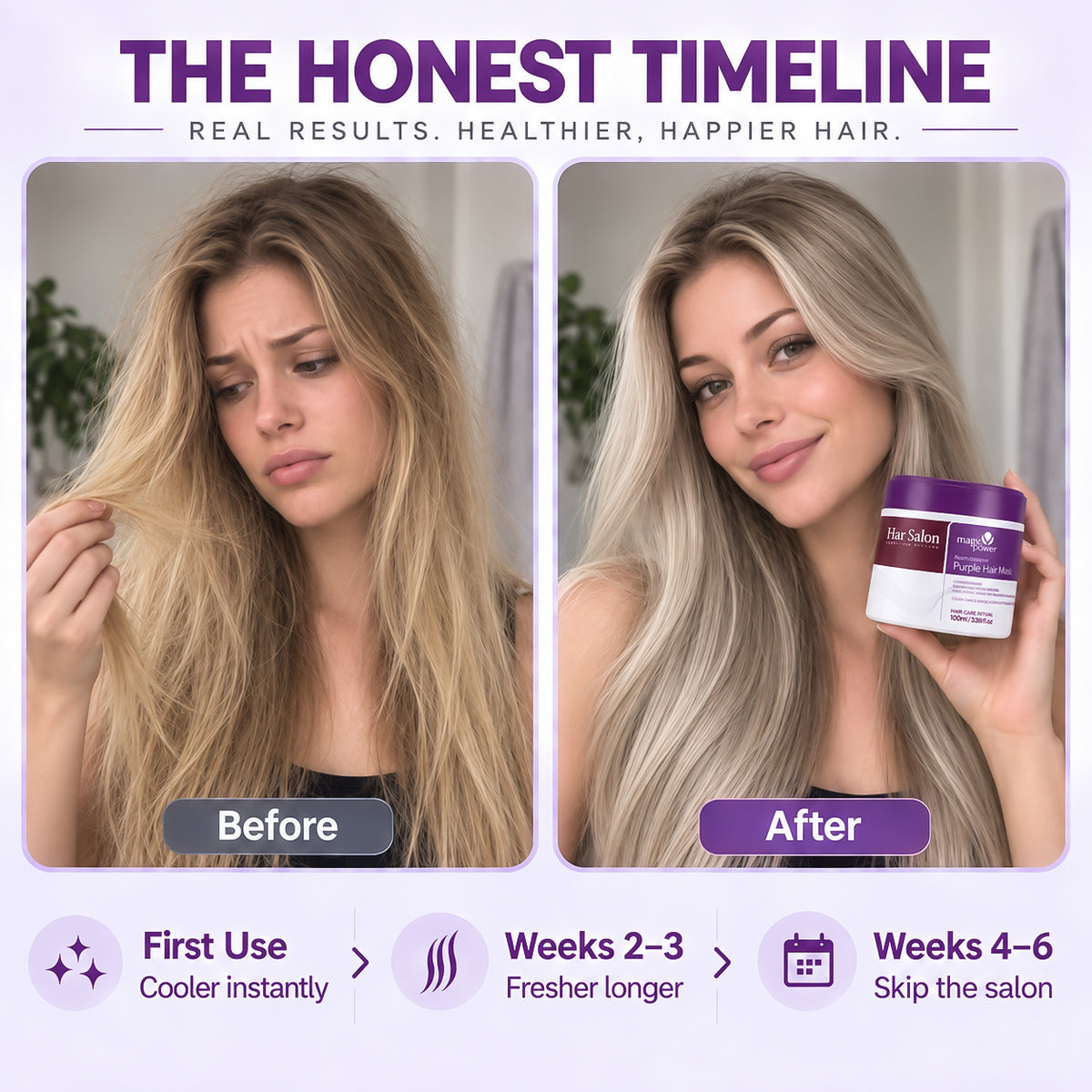 Purple Hair Mask — Neutralize Brass, Keep Your Blonde Cool