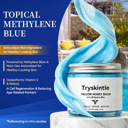 Whipped Tallow Honey Balm with Methylene Blue