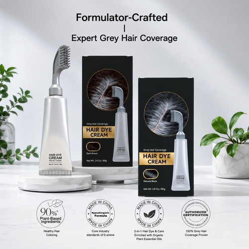 Unisex Grey Coverage Hair Dye with Hair Care