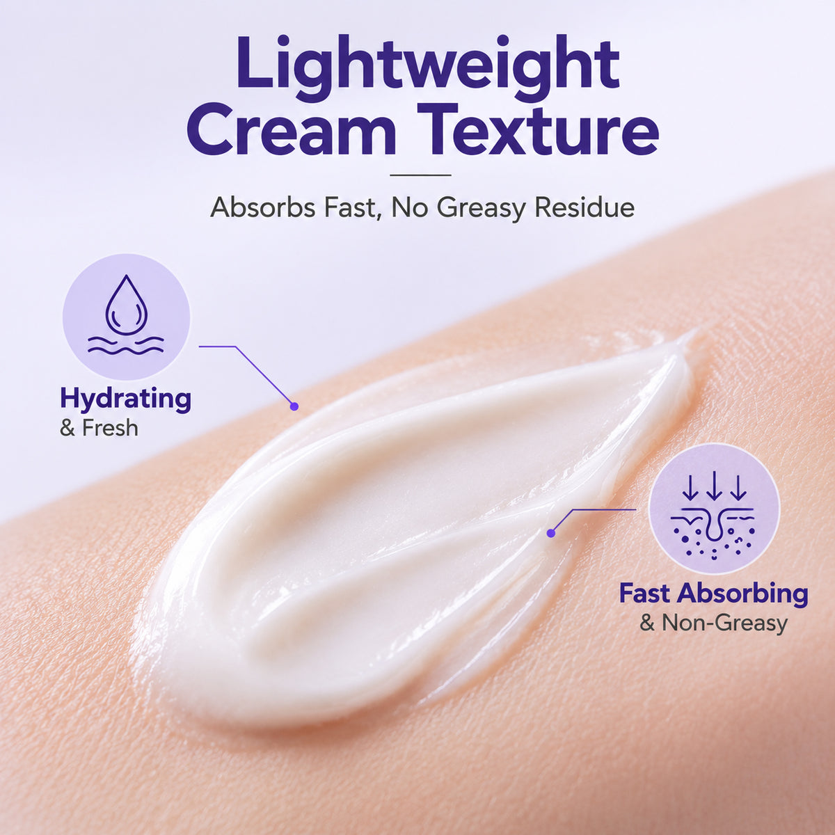 Lightweight Cream Texture - Hydrating and Fast Absorbing
