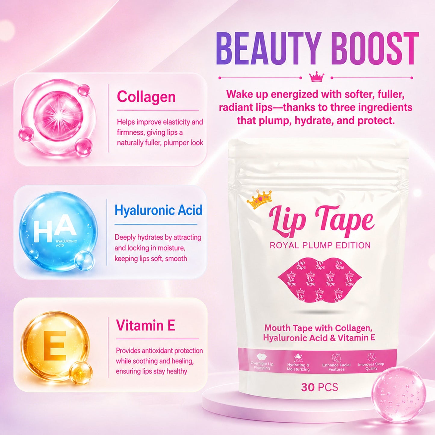 tryskintle lip tape  Hydrating Collagen Mouth Tape
