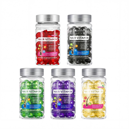 Hair Vitamin Capsules Infused with Violet Vitamins & Argan Oil for Color-Treated & Permed Hair Smooths Frizz Restores Silkiness & Shine 40 Capsules