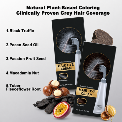 Unisex Grey Coverage Hair Dye with Hair Care