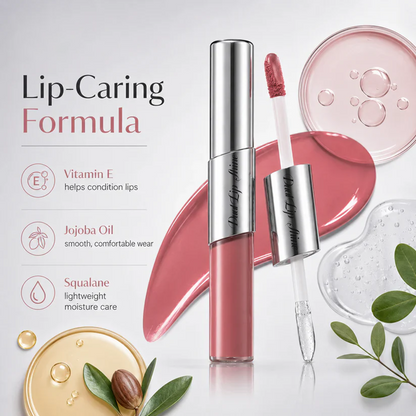 Perfect Twin Lip — Dual-Ended Liquid Lipstick with Velvet Matte Color and Glossy Shine