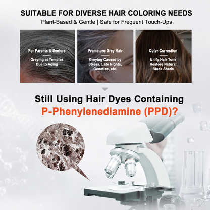 Unisex Grey Coverage Hair Dye with Hair Care