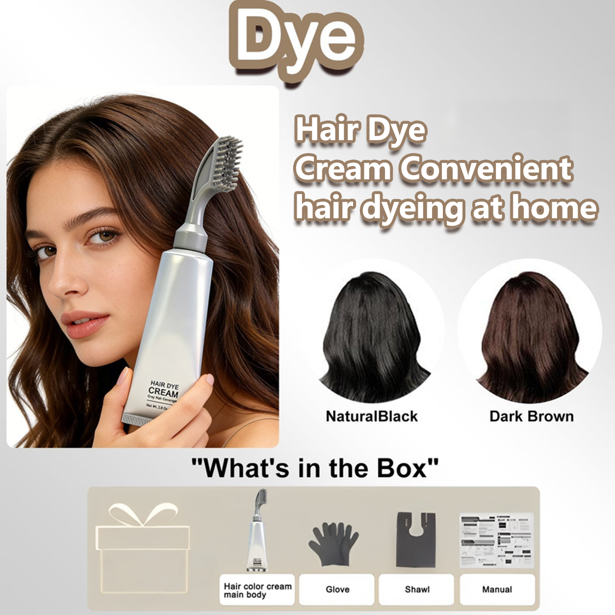 Unisex Grey Coverage Hair Dye with Hair Care