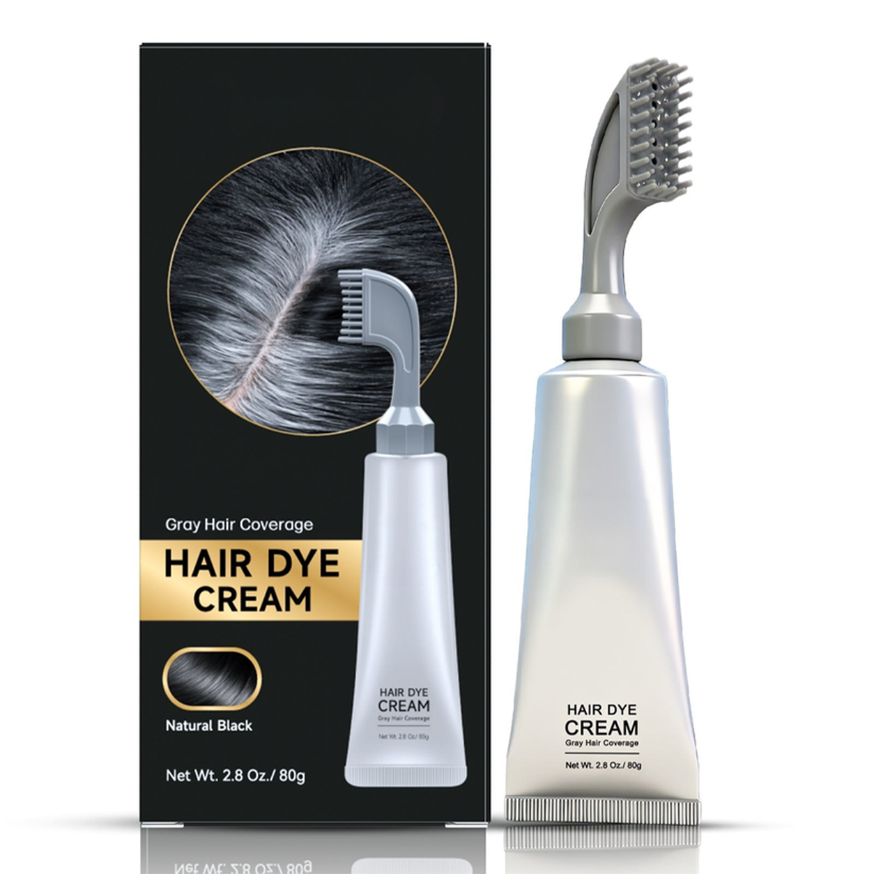 Unisex Grey Coverage Hair Dye with Hair Care