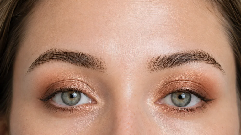 After eyeshadow application