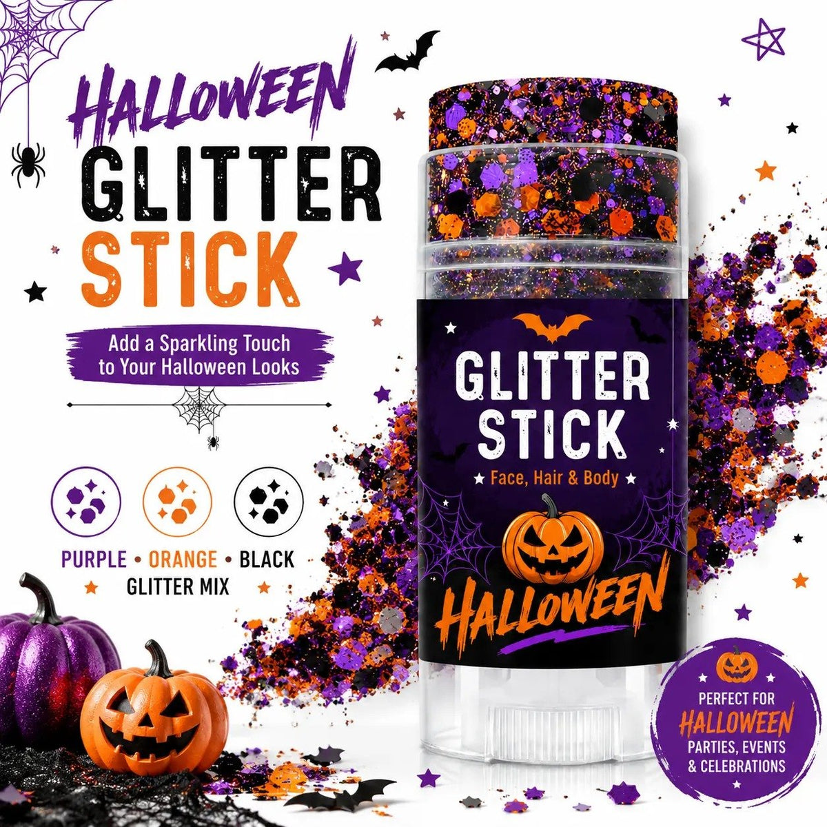 🔥Buy 1 Get 1 Free🎃Halloween Glitter Stick for Face, Hair & Body, Sparkle Makeup Accessory