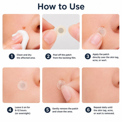 2-in-1 Microneedle & Hydrocolloid Patch 🌿 Invisible Face & Body Patches for Raised Moles, Acne, Flat Warts & Skin Tags - Helps Improve the Appearance of Wrinkles, Scars & Blemishes