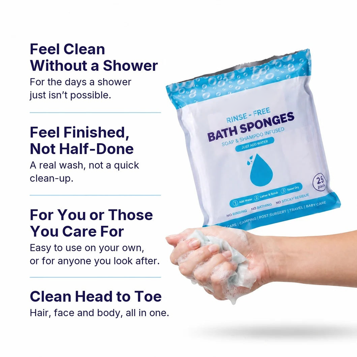 Tenderly Rinse-Free Bath Sponges 3